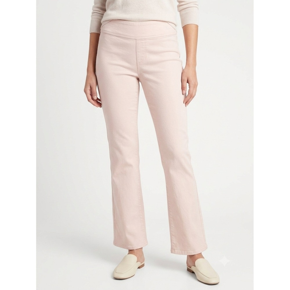Soft Surroundings Pull On Bootcut Pants Stretch Tencel Cotton Pink Petite XS